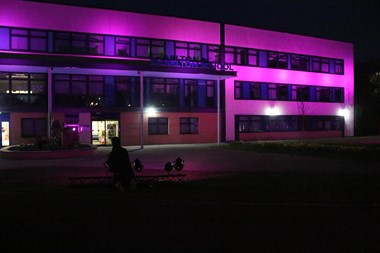 School Lights up for Sarah Everard