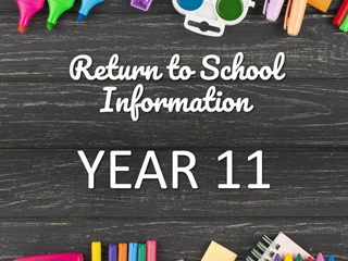 Year 11 - Return to School September 2021