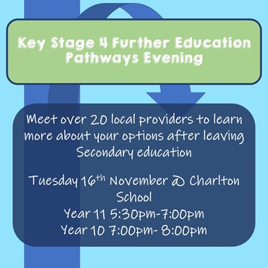 Key Stage 4 Further Education Pathways Evening Tuesday 16th November  5.30 p.m. – 8.00 p.m